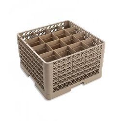 Vollrath TR8DDDDD Traex Full Size Glass Rack w/ (16) Compartments - (5) Extenders, Beige