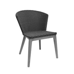 emu A1010 Elly Indoor/Outdoor Side Chair - Wicker w/ Aluminum Frame, Gray, Driftwood and Gray Wicker