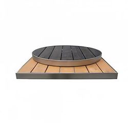 emu A1494 (24-400) Rectangular Sid Outdoor Table Top - 26" x 30", Aluminum, Gray w/ Black Edge, Gray/Black