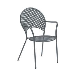 emu E3403 (22) Sole Indoor/Outdoor Stackable Armchair - Steel, Gray, Arms, Tubular Frame