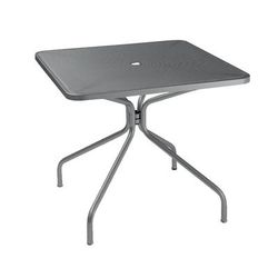 emu E802 (22) 36" Square Cambi Indoor/Outdoor Table w/ Umbrella Hole - Steel, Antique Iron, Powder Coated Steel