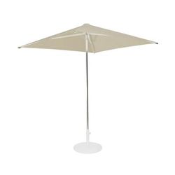 emu E980 (5822) 6 1/2 ft Square Top Shade Umbrella - Khaki Fabric, Aluminum Pole, Khaki and Aluminum, Self-Locking, Beige