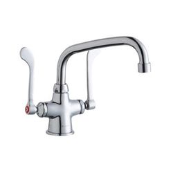 Elkay LK500AT08T6 Deck Mount Double Pantry Faucet w/ 8" Swing Spout & 6" Wrist Blade Handles, Chrome