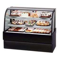 Federal CGR3642 36" Full Service Bakery Case w/ Curved Glass - 3 Levels, 120v, 2 Shelves, Black