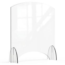 Rosseto AG017 Freestanding Safety Shield w/ Pass Thru Window - 36"L x 40"H, Acrylic, Clear