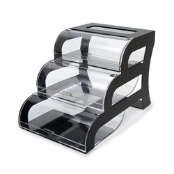 Rosseto BK011 Pastry Display Case - 15 1/4" x 23 1/4" x 15 1/2", Acrylic/Black Stainless, Stainless Steel