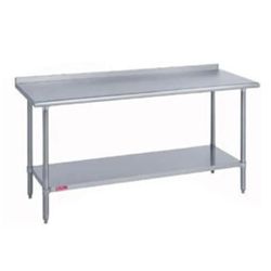Duke 314-24108-2R 108" 14 ga Work Table w/ Undershelf & 300 Series Stainless Steel Top, 1 1/8" Backsplash