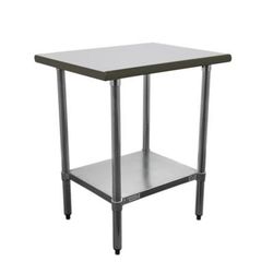Duke 314-2430-2R 30" 14 ga Work Table w/ Undershelf & 300 Series Stainless Steel Top, 1 1/8" Backsplash