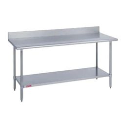 Duke 314-3024-5R 24" 14 ga Work Table w/ Undershelf & 300 Series Stainless Steel Top, 4 3/5" Backsplash