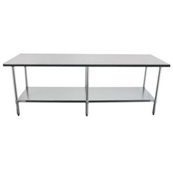 Duke 416S-2496 96" 16 ga Work Table w/ Undershelf & 400 Series Stainless Steel Flat Top