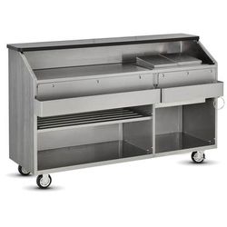 FWE CB-6 L7 72"L Conventional Portable Bar, Stainless Interior, Sterling Ash, Gray
