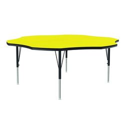 Correll A60-FLR-38-09-09 48" Flower Shape Table w/ 1 1/4" High Pressure Top, Yellow
