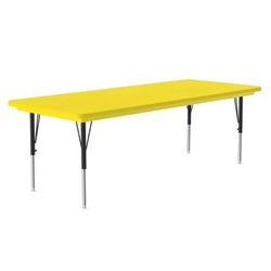 Correll AR3060-REC-28-09 Rectangular Activity Table w/ Plastic Top, 60"W x 30"D - Yellow