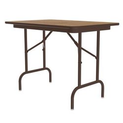 Correll CF2436MK-06 36" Rectangular Folding Table w/ Medium Oak Melamine Top, 26 1/2"H, Brown