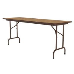 Correll CF2496M-06 96" Rectangular Folding Table w/ Medium Oak Melamine Top, 29"H, Brown