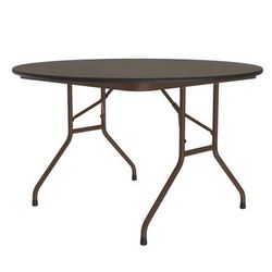 Correll CF48MR-01 48" Round Folding Table w/ Walnut Melamine Top, 29"H