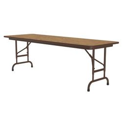 Correll CFA2460M-06 60" Rectangular Folding Table w/ Medium Oak Melamine Top, 32"H, Brown