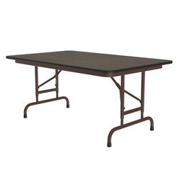 Correll CFA3048M-01 48" Rectangular Folding Table w/ Walnut Melamine Top, 32"H, Black