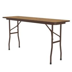 Correll PC1896P-06 96" Rectangular Folding Table w/ Medium Oak Plywood Top, 29"H, Brown