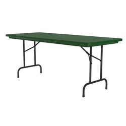 Correll R3072-29 72" R-Series Rectangular Folding Table w/ Green Plastic Top, 29"H