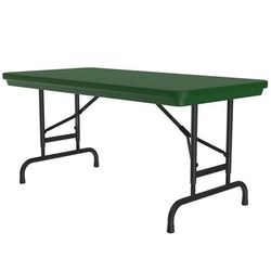 Correll RA2448 29 48" R-Series Rectangular Folding Table w/ Green Plastic Top, 32"H