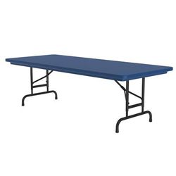 Correll RA3072 27 72" R-Series Rectangular Folding Table w/ Blue Plastic Top, 32"H