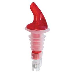 Tablecraft 149A 1 1/4 oz Proper Pour III, Plastic, Red Spout, Clear Dip Tube