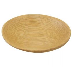 Tablecraft BAMDRBAM2 2 1/2" Round Disposable Plate - Bamboo, Brown, Pack of 48