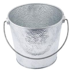 Tablecraft GT87 8" Round Serving Pail w/ Handle, Steel, Silver