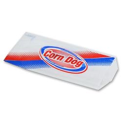 Gold Medal 5468 Printed Disposable Corn Dog Bags, Dry Wax, 1,000/Case, White