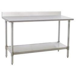 Eagle Group T3060SE-BS 60" 14 ga Work Table w/ Undershelf & 300 Series Stainless Top, 4 1/2" Backsplash, Stainless Steel