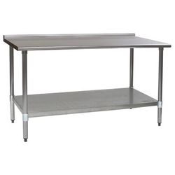 Eagle Group UT2460B 60" 16 ga Work Table w/ Undershelf & 430 Series Stainless Steel Top, 1 1/2" Backsplash