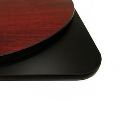 Oak Street MB36R 36" Round Reversible Melamine Table Top, Mahogany/Black, Multi-Colored, 1 in