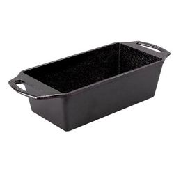 Lodge BW8LP Rectangular Cast Iron Loaf Pan w/ Handles - 8 1/2" x 4 1/2", Seasoned Cast Iron, Black