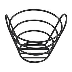 GET 4-33782 6 1/4" Round Wire Bucket Basket - Iron, Black, Case of 12