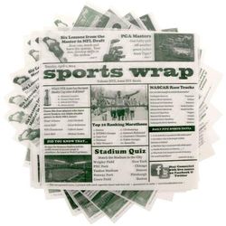 GET 4-TG1080 12" Square Basket Liner Paper - Sports Newsprint, White, Sport Newsprint, 12" x 12"