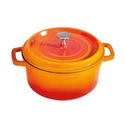 GET CA-012-O/BK/CC 4 1/2 qt Ceramic Coated Aluminum Dutch Oven, Orange