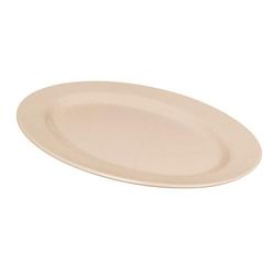 GET M-4020-S 14" x 10" Oval Tahoe Platter - Melamine, Sandstone, 12/Case, Brown