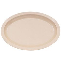 GET OP-614-S 13 1/4" x 9 3/4" Oval Supermel Platter - Melamine, Sandstone, Beige