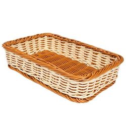 GET WB-1513-TT Rectangular Bread & Bun Basket, 17 1/2" x 11 1/2", Polypropylene, Two Tone, Beige, Pack of 6