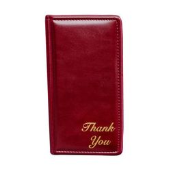 Risch 5000PWINETHANKYOU Double-Panel Guest Check Holder - 5" x 9", Padded Vinyl, Wine, Red, Pack of 12