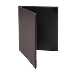 Risch TAM-2V8.5X11 BRWN Double Fold Menu Cover - 8 1/2" x 11", Soft Leather, Brown, Faux Leather