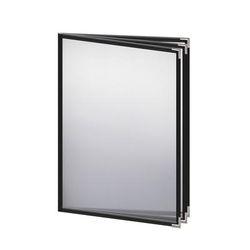 Risch TETB8.5X11 DS 04 MF CRN-D Triple Pocket Vinyl Menu Cover, 8 1/2"W x 11"H, Black Leatherette