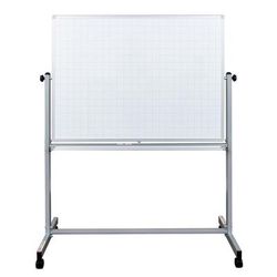 Luxor MB4836LB 48" x 36" Mobile Double Sided Whiteboard w/ Ghost Grid - 65 1/5"H, Aluminum Frame