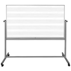 Luxor MB7248MM 72" x 48" Mobile Double-Sided Music Whiteboard w/ Aluminum Frame