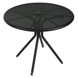 American Tables & Seating AB36 36" Round Outdoor Table w/ Umbrella Hole - Aluminum, Black