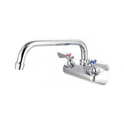 FLO FLO-4106 Splash Mount Faucet - 6" Gooseneck Spout, 4" Centers, Chrome