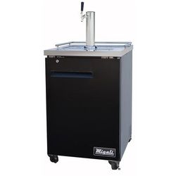 Migali C-DD23-1-HC 23 1/2" Kegerator Commercial Beer Dispenser w/ 1 Keg Capacity - 1 Column, Black, 115v