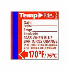 Taylor 8752 Stick On Disposable Dishwasher Temperature Sensor, 170Â°F, Pack of 24