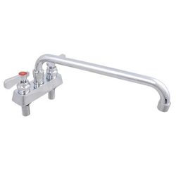 John Boos PBF-4DM-12LF Deck Mount Faucet w/ 12" Swing Nozzle, 12" Swing Spout, 4" Centers, Chrome